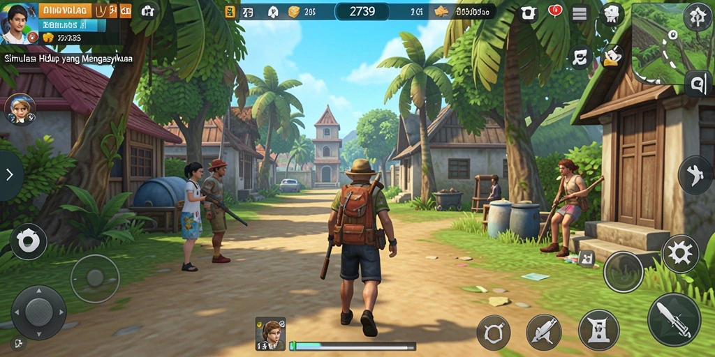 Tampilan gameplay menarik dari 2739 yang menunjukkan interaksi karakter.