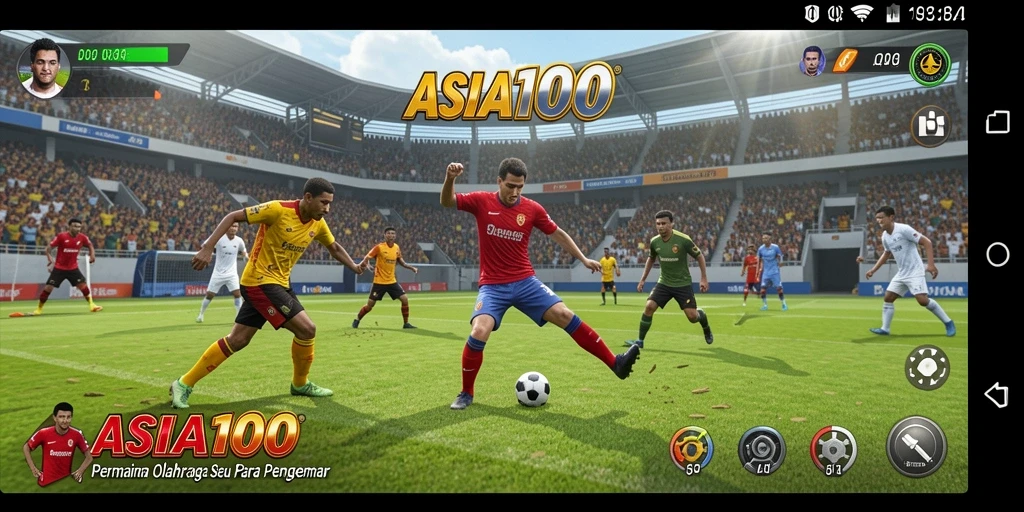 Tampilan gameplay seru di <strong>ASIA100</strong>, penuh aksi dan strategi olahraga.