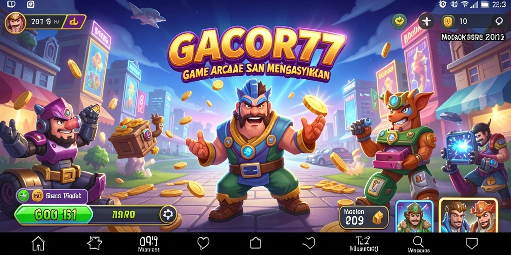 Screenshot GACOR77 menampilkan gameplay arcade yang seru dan dinamis.