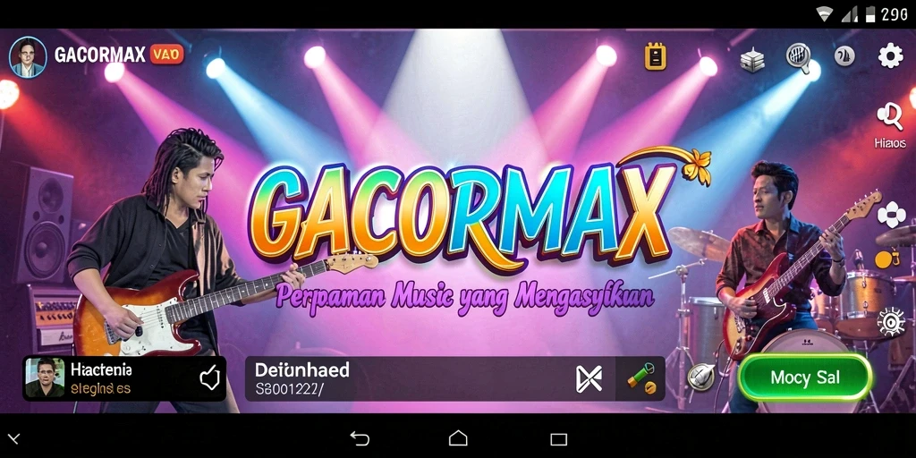 Screenshot utama GACORMAX menampilkan pengalaman gameplay musik yang seru.