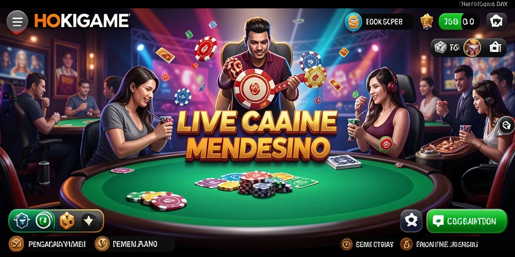 Tampilan gameplay HOKIGAME dengan dealer langsung yang interaktif.
