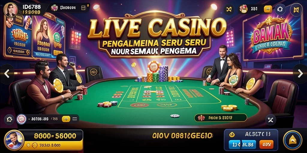 Tampilan menarik dari gameplay Live Casino di ID6788.