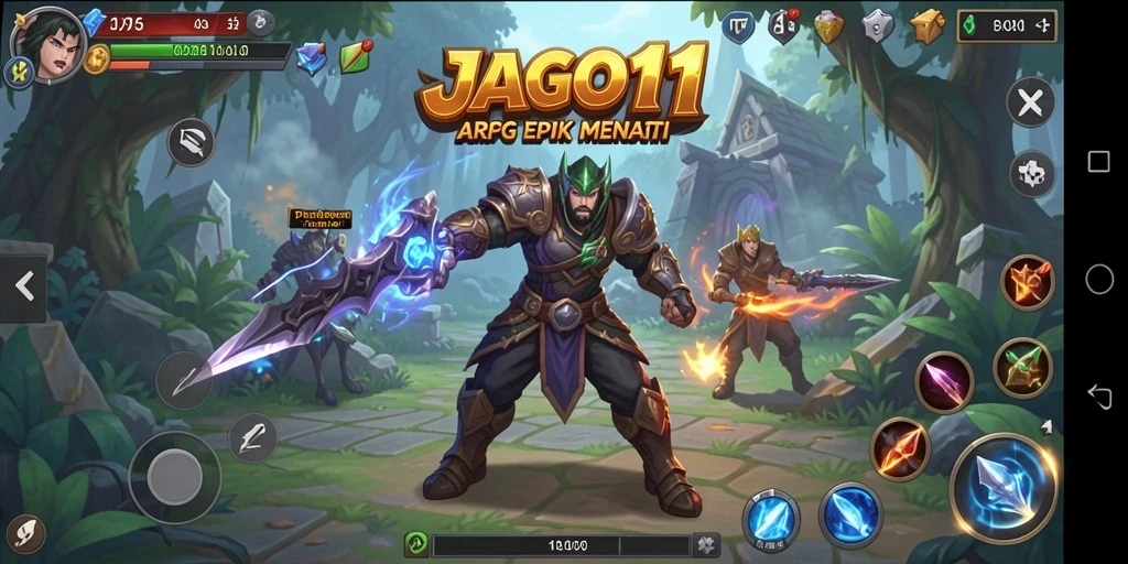 Screen utama JAGO11 menampilkan aksi pertarungan yang mendebarkan di dunia ARPG.