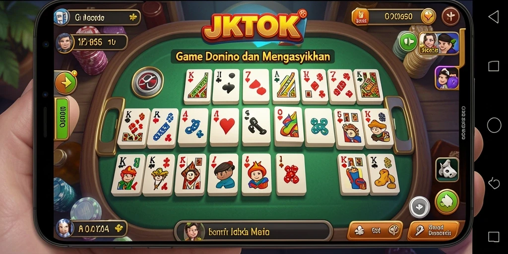 Screenshot JKTOK menunjukkan gameplay Domino yang seru dan interaktif.
