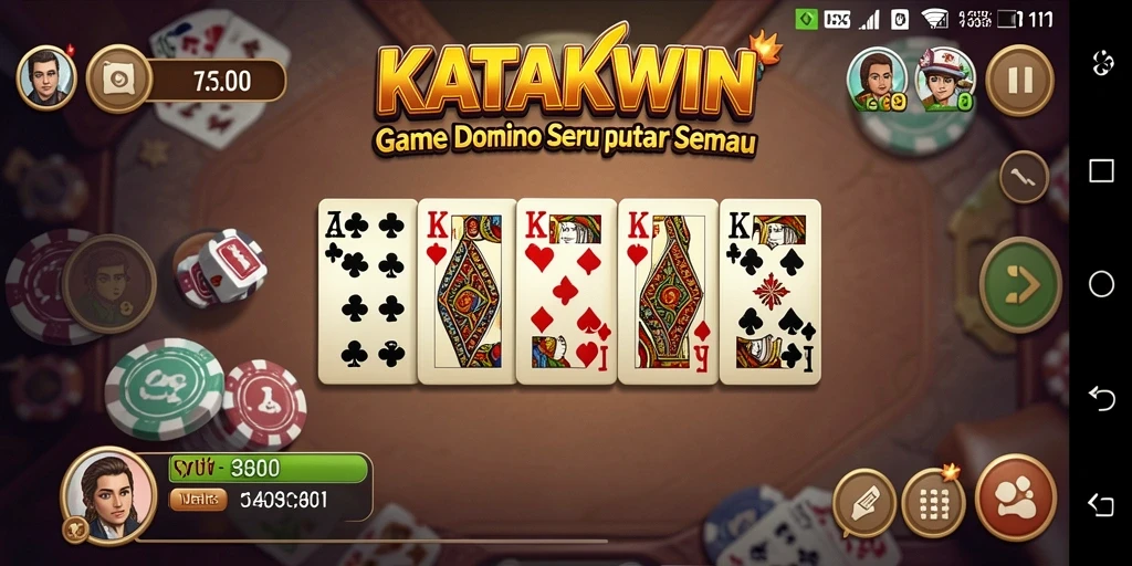 Tangkapan layar gameplay KATAKWIN dengan pemain yang berkompetisi.