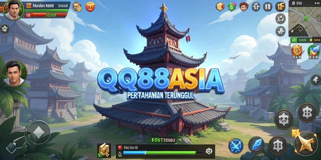 Screenshot gameplay menegangkan dari QQ88ASIA dalam pertahanan menara.
