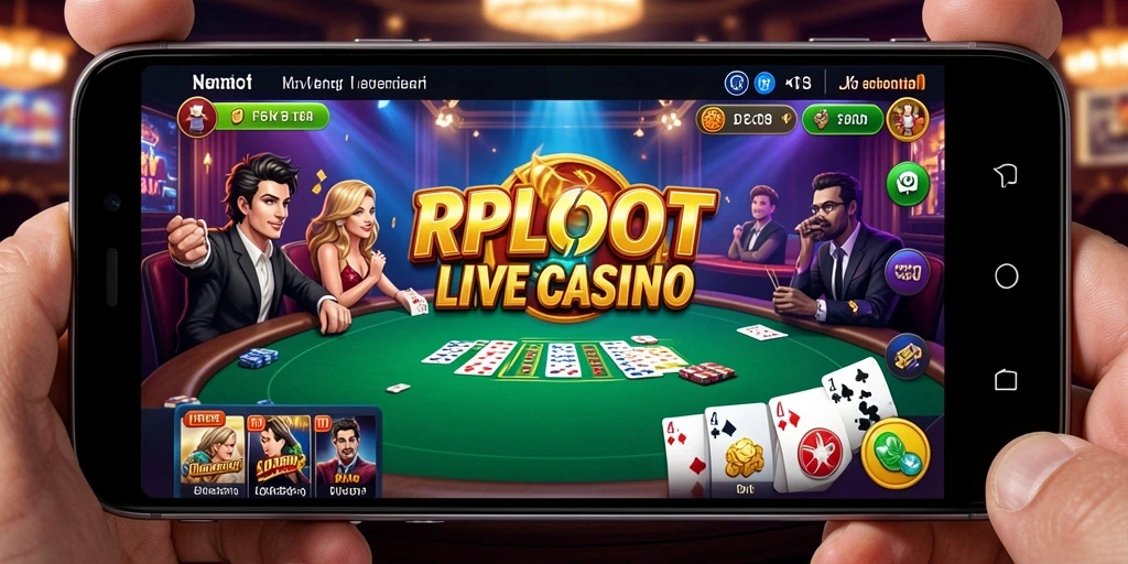 Gameplay Live Casino RPLOOT dengan dealer langsung yang interaktif dan menyenangkan.