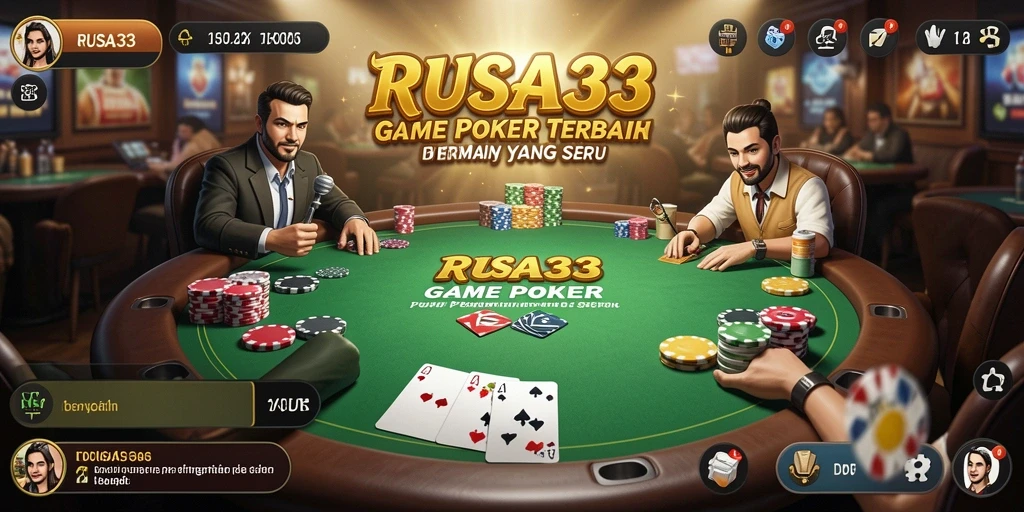 Tampilan gameplay Poker seru di RUSA33 yang mendebarkan.