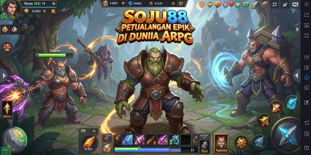 Tangkapan layar penggambaran pertarungan seru dalam SOJU88.