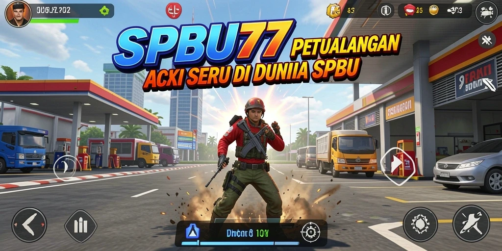 Tampilan gameplay SPBU77 yang penuh aksi dan tantangan.