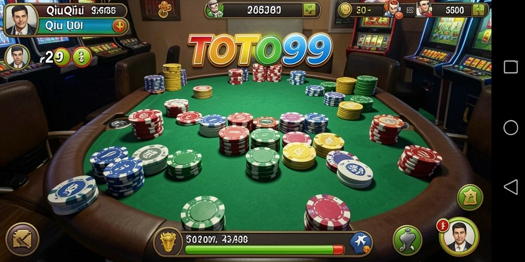 Screenshot gameplay TOTO99 menampilkan aksi seru dalam permainan QiuQiu.