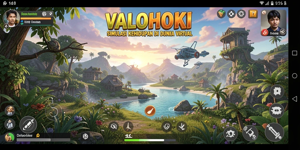 Tampilan utama gameplay VALOHOKI yang menampilkan interaksi pemain.