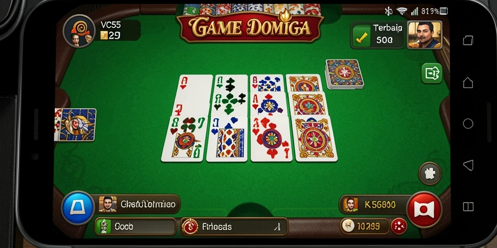 Screenshot gameplay VC55 menampilkan serunya bermain Domino.