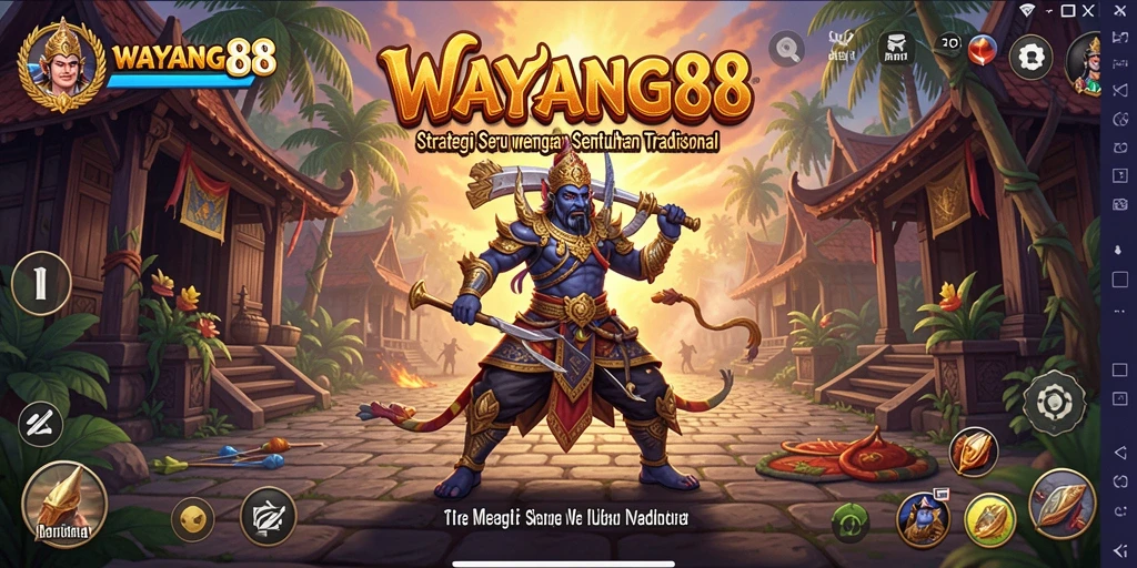 Screenshot gameplay WAYANG88 yang menampilkan taktik strategis pertempuran.