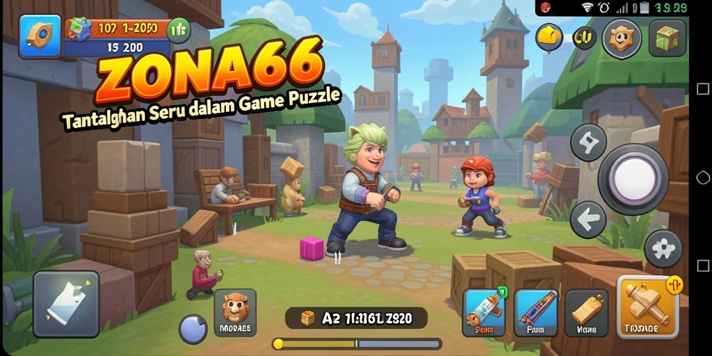 Tampilan gameplay ZONA66 dengan teka-teki menarik dan tantangan seru.